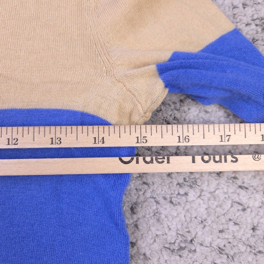Lilly Pulitzer Sweater Womens XS Wool Blend Scoop Neck Blue Beige Pullover GUC - Picture 10 of 10